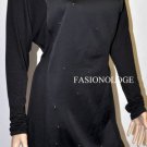 $168 New BCBG Black Stud Stripe Open Back Rayon Party  Dress L
