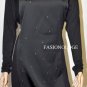 $168 New BCBG Black Stud Stripe Open Back Rayon Party Dress L