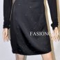 $168 New BCBG Black Stud Stripe Open Back Rayon Party Dress L