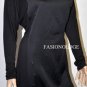 $168 New BCBG Black Stud Stripe Open Back Rayon Party Dress L