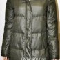 $298 New BCBG Max Azria Warm Duck Down Olive Quilted Coat Jacket L