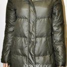 $298 New BCBG Max Azria Warm Duck Down Olive Quilted Coat Jacket M