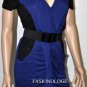 $228 New BCBG Max Azria "Winifred" Black Modal Belted Cocktail Party Dress S