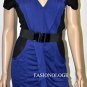$228 New BCBG Max Azria "Winifred" Black Modal Belted Cocktail Party Dress S