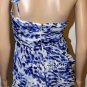$258 New BCBG Max Azria One Shoulder Pleated Silk Chiffon Short Party Dress 8