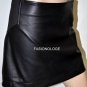 $168 New BCBG Max Azria Paneled Black Faux Leather Cocktail Short Skirt NWT M