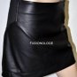 $168 New BCBG Max Azria Paneled Black Faux Leather Cocktail Short Skirt NWT XS