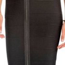 $198 New BCBG Max Azria Black "Josey" Zipper Textured Bandage Power Skirt S