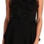$298 NWT BCBG Max Azria "Lyric" Black Lace Ruffle Silk Cocktail Party Top L