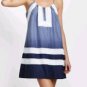 $298 New BCBG Max Azria "Vala" Pacific Blue Cotton Cocktail Party Dress S