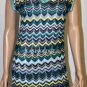 $208 New BCBG Max Azria Azalea Teal Combo Silk Knit Party Dress M