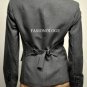 $188 New BCBG Max Azria Heahter Grey One Button Woven Jacket Blazer XXS