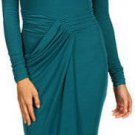 $238 New BCBG Max Azria "Sosie" Deep Jade Draped Jersey Party Dress M