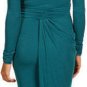 $238 New BCBG Max Azria "Sosie" Deep Jade Draped Jersey Party Dress M