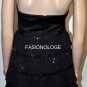 $368 New BCBG Max Azria Black Strapless Tiered Sequin Cocktail Dress 10P