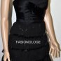 $368 New BCBG Max Azria Black Strapless Tiered Sequin Cocktail Dress 10P