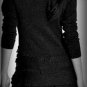 $238 New BCBG Max Azria Silk Black Metallic Lurex Ruffle Knit Sweater Dress XS