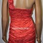 $398 New BCBG Max Azria "Evangeline" Coral  One Shoulder Cocktail Dress ~0~
