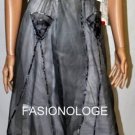 $748 New BCBG Max Azria Runway Organza Silver Dust Woven Wrap Cocktail Dress XS