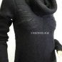 $238 New BCBG Max Azria Cowl Neck Navy Engineered Cable Knit Sweater Dress NWT S
