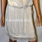 $1,198 New BCBG Max Azria Wrap Ruffle Silk Chiffon Crystals Party Dress Gown L