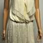 $1,198 New BCBG Max Azria Wrap Ruffle Silk Chiffon Crystals Party Dress Gown L
