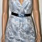 $308 New BCBG Max Azria Blue Jacquard Mettalic Woven Short Cocktail Dress 12