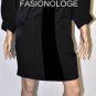 $438 New BCBG Max Azria Runway Black Crepe Velvet Contour Woven Cocktail Dress S