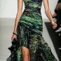 $478 New BCBG Max Azria Runway Freesia One Shoulder Cocktail Gown Dress M