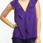 $178 New BCBG Max Azria "Drea" Plum Berry Ruffle Cocktail Party Top XS