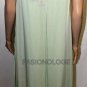 $498 New BCBG Max Azria Pistachio Green Silk Draped Back Cocktail Dress L