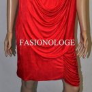 $218 New BCBG Max Azria Rio Red Draped Stretch Jersey Party Cocktail Dress XXS