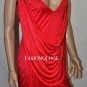 $218 New BCBG Max Azria Rio Red Draped Stretch Jersey Party Cocktail Dress XXS