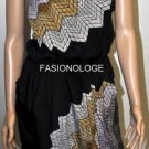 $298 New BCBG Max Azria Black One Shoulder Silk Ruffle Cocktail Dress S
