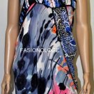 $268 New BCBG Max Azria Multi Combo 100% Silk Shift Party Dress XXS