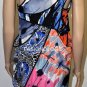 $268 New BCBG Max Azria Multi Combo 100% Silk Shift Party Dress XXS