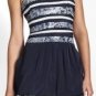 $398 New BCBG Max Azria "Milo" Strapless Blue Sequin Cocktail Party Dress 4