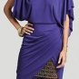 $328 New BCBG Max Azria "Rose" Persian Blue Jersey Cocktail Party Dress M