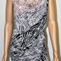 $208 New BCBG Max Azria Black Draped Jersey Print Short Party Dress M