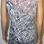 $208 New BCBG Max Azria Black Draped Jersey Print Short Party Dress M