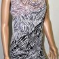 $208 New BCBG Max Azria Black Draped Jersey Print Short Party Dress M