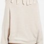 $228 New BCBG Max Azria "Ziona" Heather Jute Scarf Neck Sweater Top NWT M