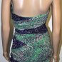 $398 New BCBG Max Azria Strapless Print Mesh Ruffle Ruched Party Short Dress 6