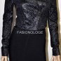 $248 New BCBG Max Azria Black Crinkled Cropped Motorcycle Coat Jacket XS