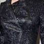 $248 New BCBG Max Azria Black Crinkled Cropped Motorcycle Coat Jacket XS