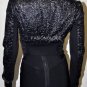 $248 New BCBG Max Azria Black Crinkled Cropped Motorcycle Coat Jacket XS