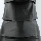 $278 New BCBG Max Azria Black Tiered Faux Leather Cocktail Party Dress 4