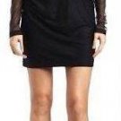$288 New BCBG Max Azria Black Contrast Panel Mesh Cocktail Party Dress M
