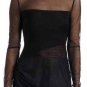 $288 New BCBG Max Azria Black Contrast Panel Mesh Cocktail Party Dress M