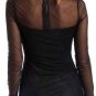$288 New BCBG Max Azria Black Contrast Panel Mesh Cocktail Party Dress M